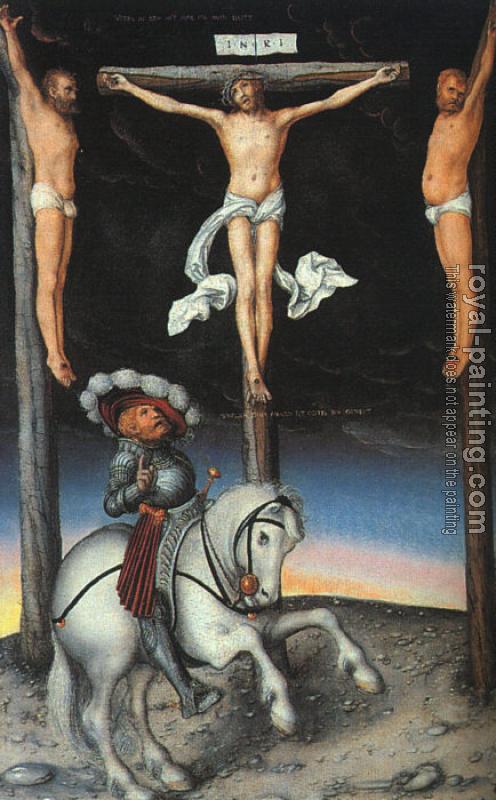 Lucas The Elder Cranach : The Crucifixion with the Converted Centurion